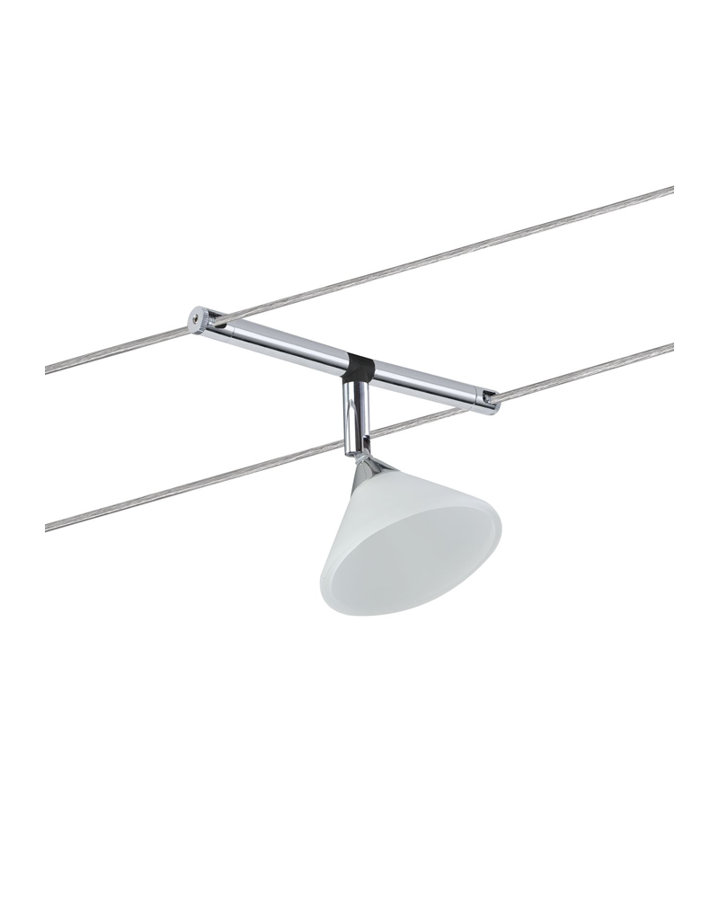 Cable spotlight chrome glass lampshade max 10 W GU4 cable system