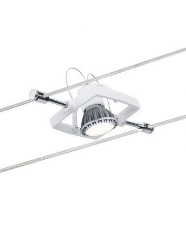 Square white frame cable lighting spotlight 10 W GU5.3