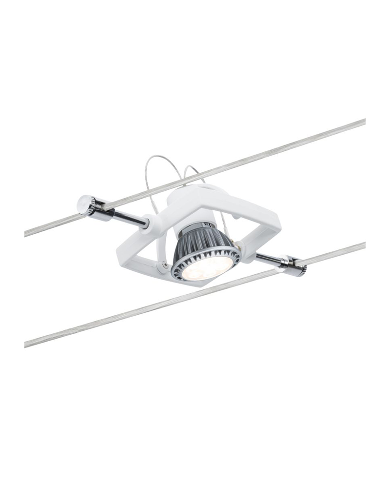 Square white frame cable lighting spotlight 10 W GU5.3
