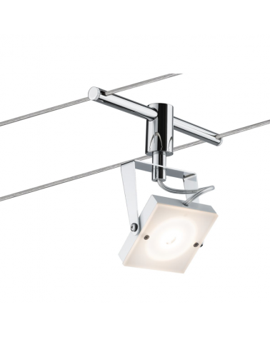 Chromed cable system with 4x5W square white LEDs