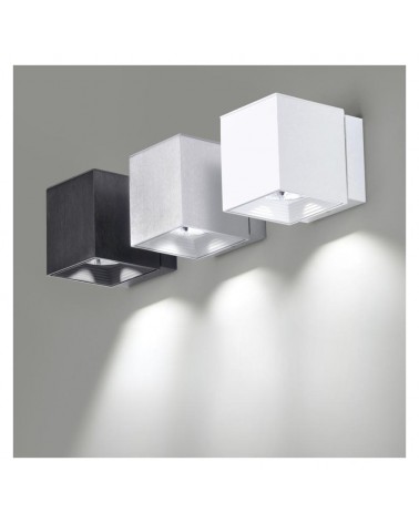 Wall light lower/upper light 8cm aluminum cube LED 9.3W 2700K 665Lm dimmable