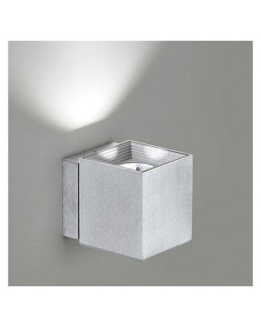 Wall light lower/upper light 8cm aluminum cube LED 9.3W 2700K 665Lm dimmable