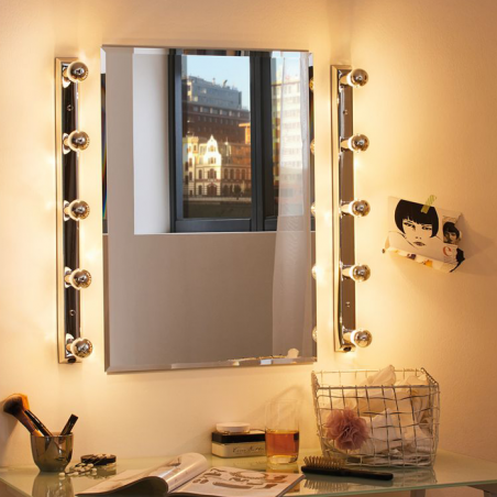 Wall light Hollywood for mirror chrome finish with 5x40W E14 with switch