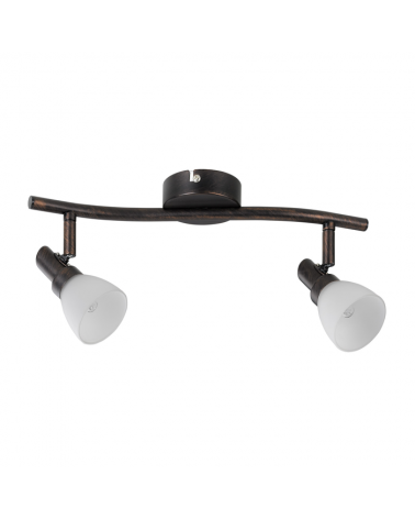 2x42W G9 adjustable spotlight strip with oxide finish glass lampshade includes bulbs