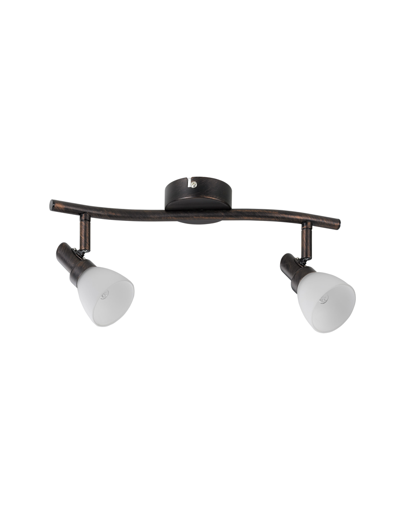 2x42W G9 adjustable spotlight strip with oxide finish glass lampshade includes bulbs