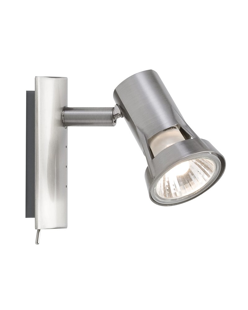 Wall lamp nickel spotlight with square base switch GU10 50W