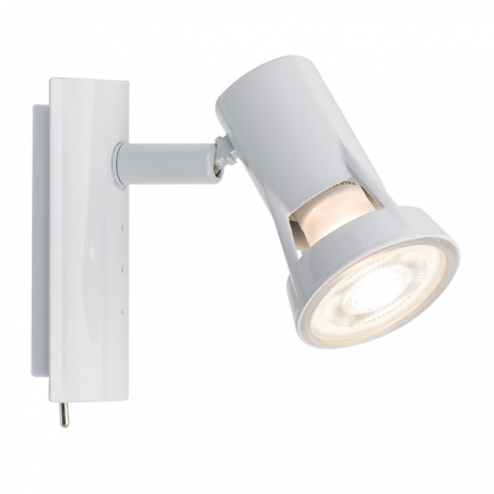 wall lamp white spotlight with square base switch GU10 1x50W