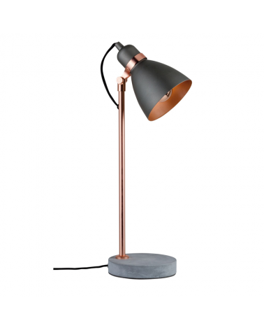 Table lamp 50cm Nordic style 20W E27 dark grey finish cement base copper shaft