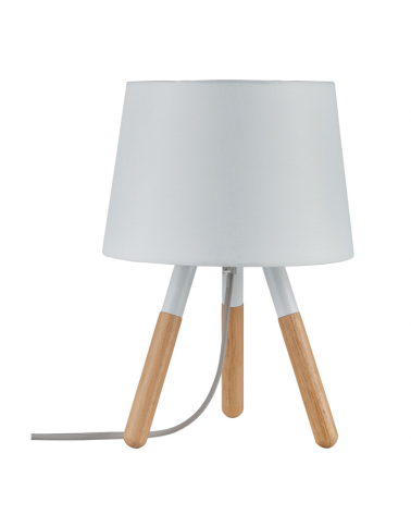 Nordic table lamp white lampshade with 3 wooden legs 20W E27