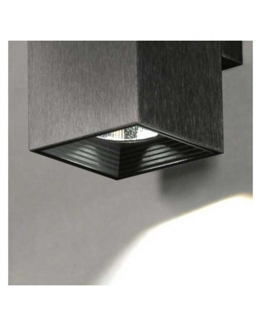 Wall light two lights 20x8cm cube aluminum upper and lower light 2xLED 9.3W 2700K 956Lm dimmable