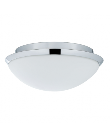 Chrome and white outdoor ceiling light IP44 18 W E27