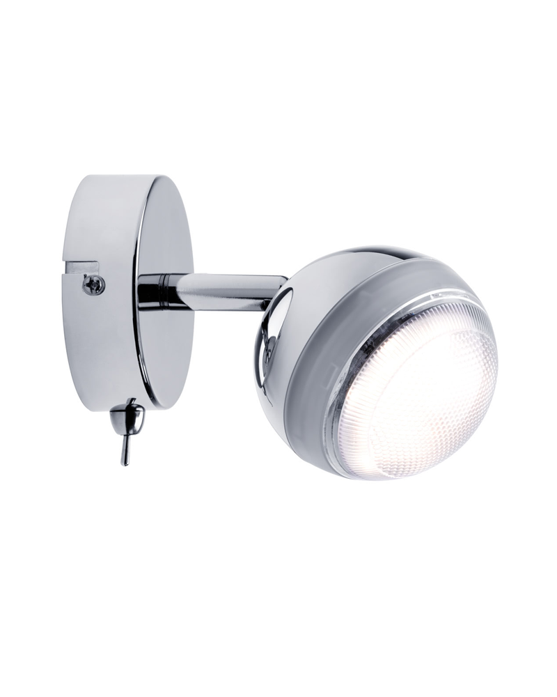 wall lamp chrome sphere LED 4.6W with switch