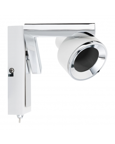 Wall light rotatable spotlight chrome and white 10 W GU10