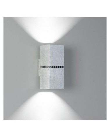 Wall light two lights 20x8cm cube aluminum upper and lower light 2xLED 9.3W 2700K 956Lm dimmable