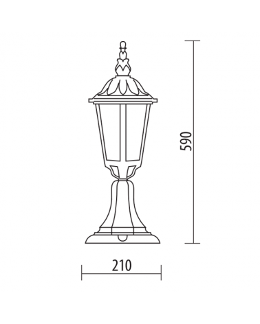 Lamp post IP44 E27 59cm classic UV and corrosion resistant material