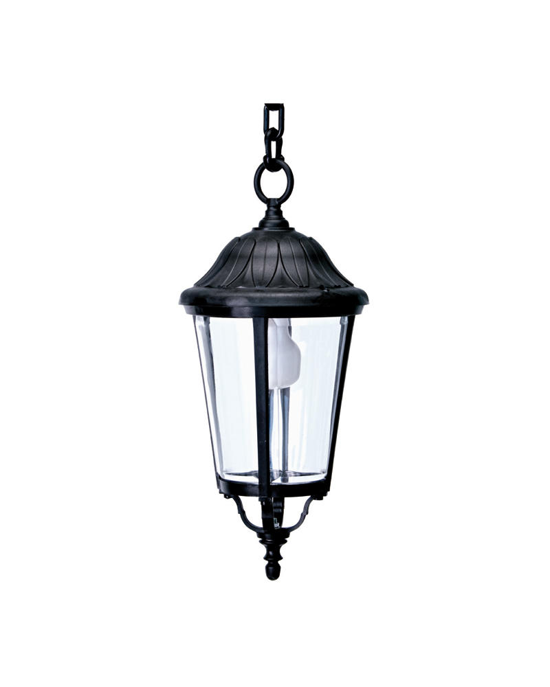 Outdoor hanging lamp lantern IP44 E27 max 75cms Ø 21cms material resistant to corrosion and UV