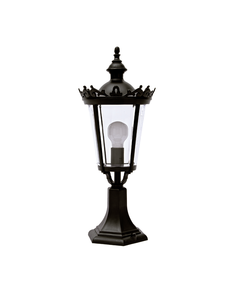 Lamp post with classic lines IP44 E27 59cms material resistant to corrosion and UV