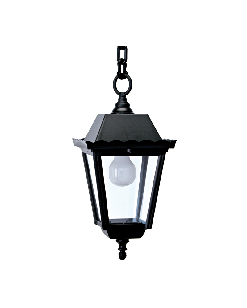 Farol colgante para exteriores IP44 E27 Ø20cms, material resistente a corrosión y UV