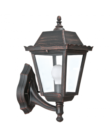 Outdoor wall lamp classic style IP44 E27 height 41cms, with head up