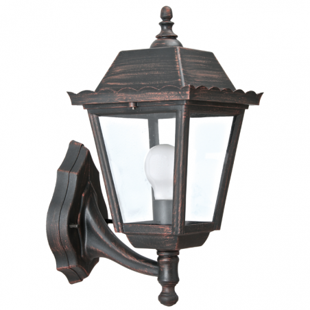 Outdoor wall lamp classic style IP44 E27 height 41cms, with head up