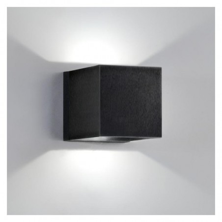 Wall light 5cm cube two lights aluminum upper and lower light 2xLED 5W 2700K 500Lm dimmable