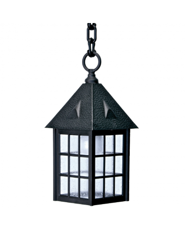 Outdoor pendant IP44 for E27 bulb height 70cm, material resistant to corrosion and UV