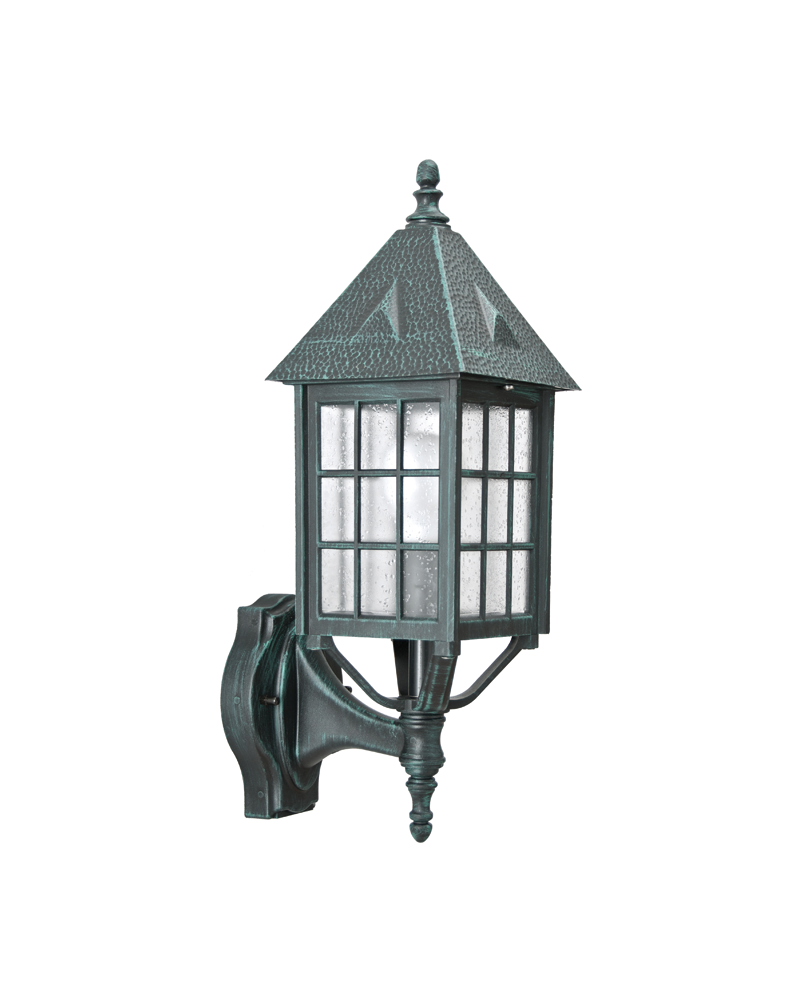 Outdoor wall light classic style IP44 E27 high 45cms, with head up