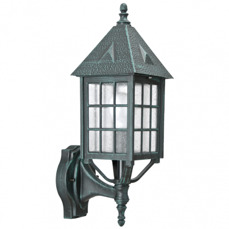Outdoor wall light classic style IP44 E27 high 45cms, with head up