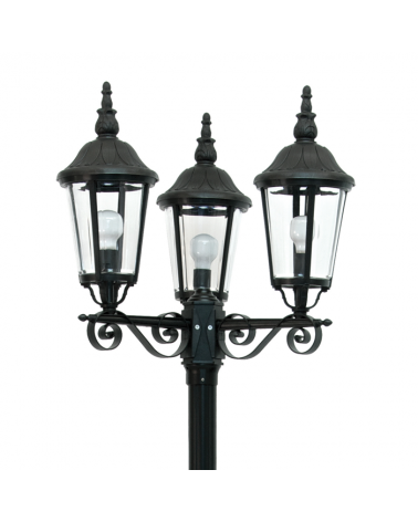 Street lamp IP44 for 3xE27 high 267x65cms, material resistant to corrosion and UV