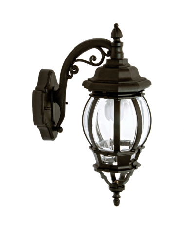 Outdoor wall light IP44 E27 height 52cm, with head down, decorated arm