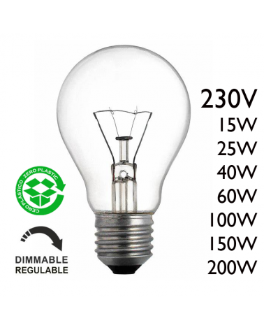 Clear standard bulb 230V E27 filament