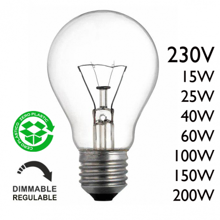 Clear standard bulb 230V E27 filament