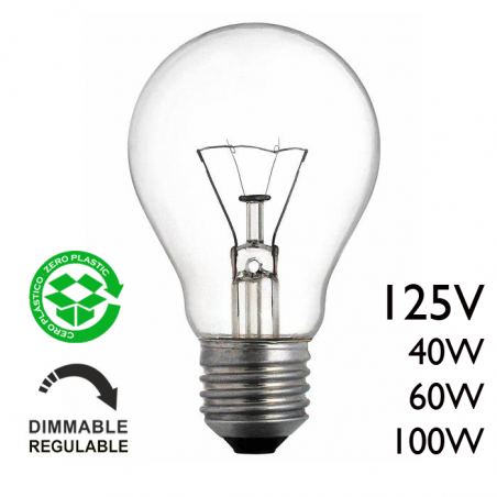 Standard clear 125V E27 filament bulb