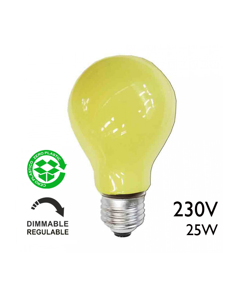 Standard yellow incandescent bulb 25W E27 230V