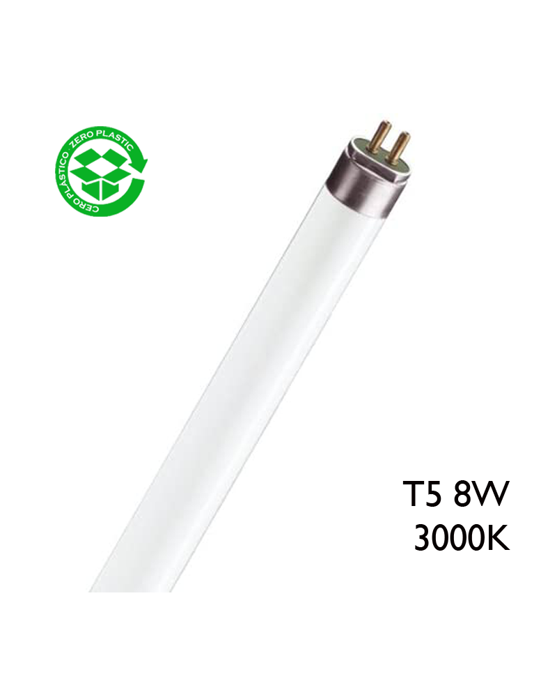 Tubo fluoresceste 8W T5 30cm 3000K Cálido