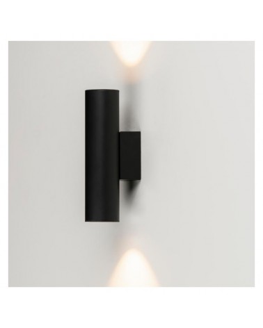 Wall light 4cm smooth steel cylinder upper and lower light 2 x LED 5W 2700K 500Lm