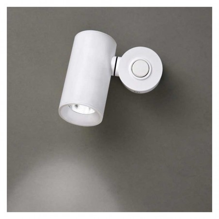 Wall light 4cm smooth steel cylinder with LED switch 5W 2700K 500Lm dimmable
