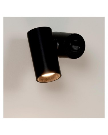 Wall light 4cm smooth steel cylinder with LED switch 5W 2700K 500Lm dimmable