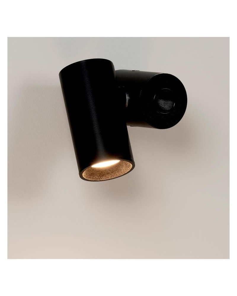 Wall light 4cm smooth steel cylinder with LED switch 5W 2700K 500Lm dimmable