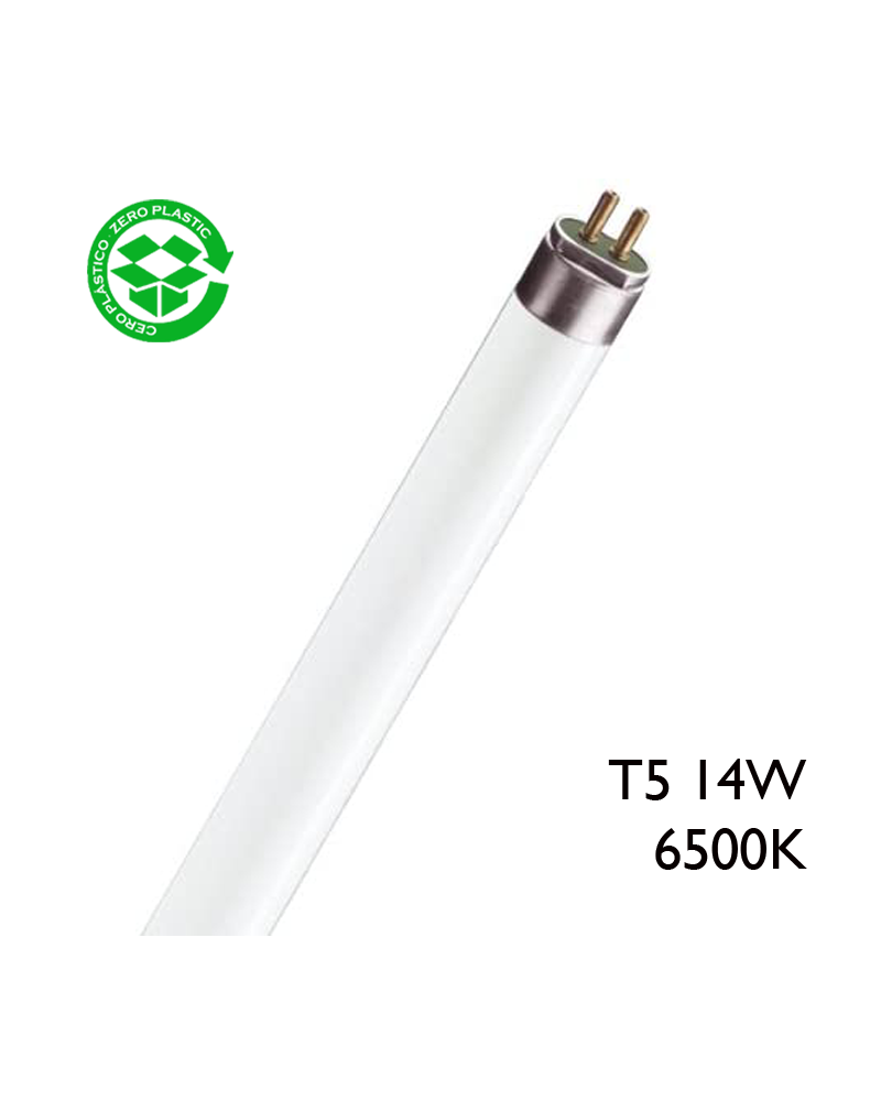 Tubo fluorescente trifósforo 14W T5 54,9cm 6500K F14T5/865 Luz día