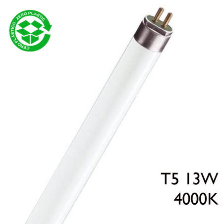 Tubo fluorescente Trifósforo de 13W T5 Luz blanca 53,31cm 4000K F13T5/840