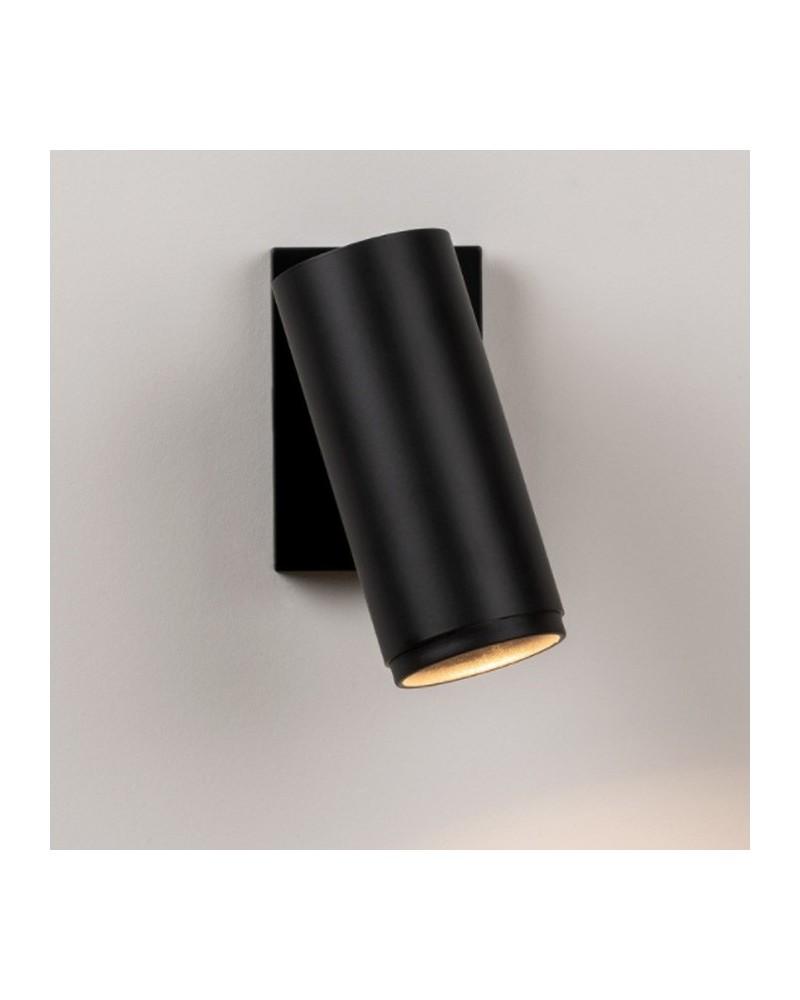 Wall light 5.5cm smooth steel cylinder square base with LED switch 7W 2700K 665Lm dimmable