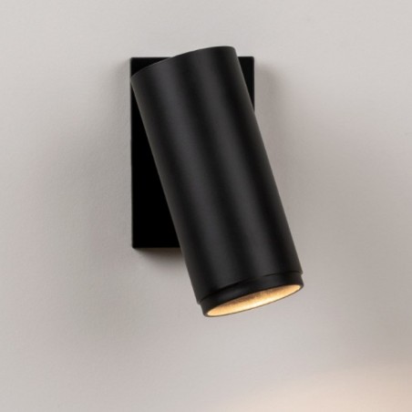 Wall light 5.5cm smooth steel cylinder square base with LED switch 7W 2700K 665Lm dimmable