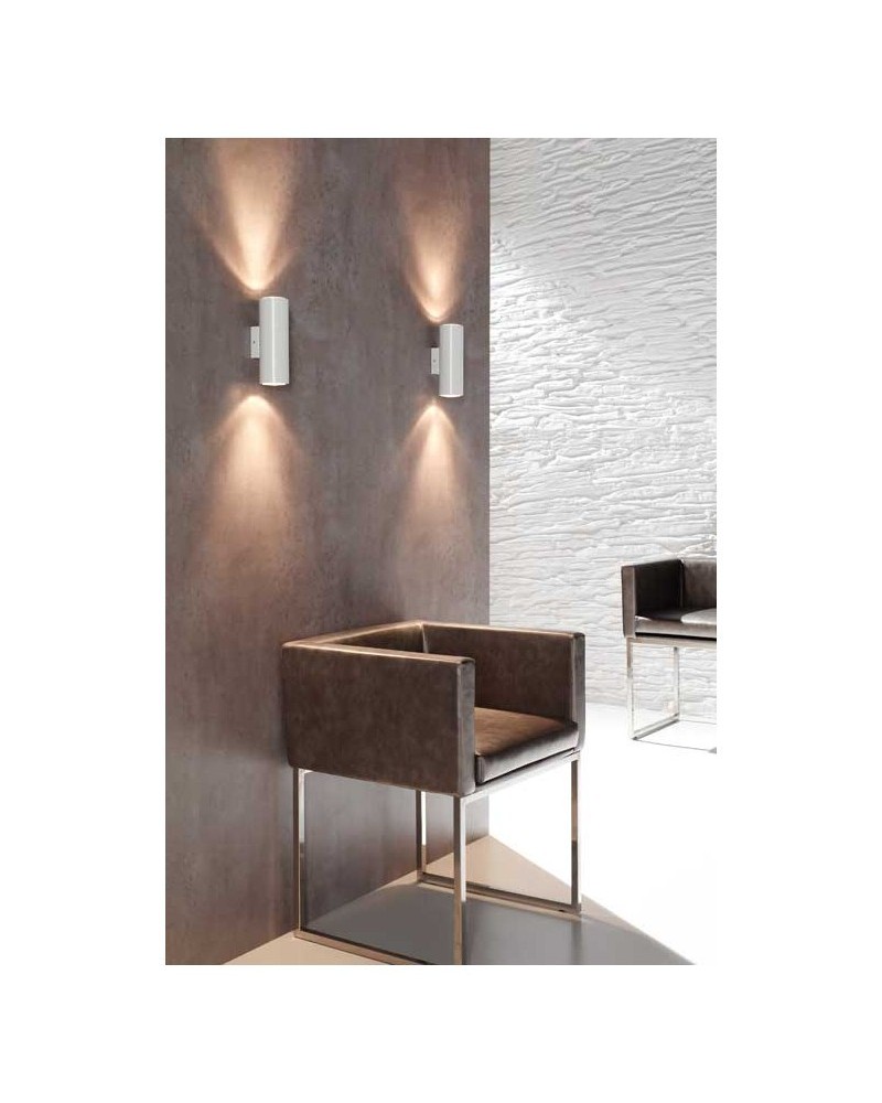 Wall light 7cm cylinder zamak and adjustable aluminum 2xGU10