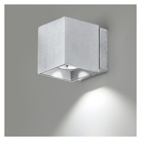 Aplique luz inferior/superior 5cm cubo aluminio LED 5W 2700K 500Lm regulable