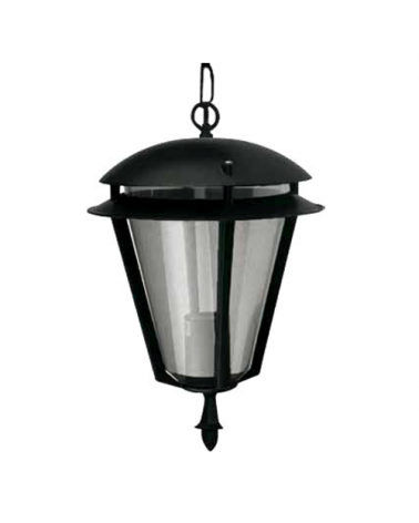 Outdoor hanging lantern 100W E27 black aluminum