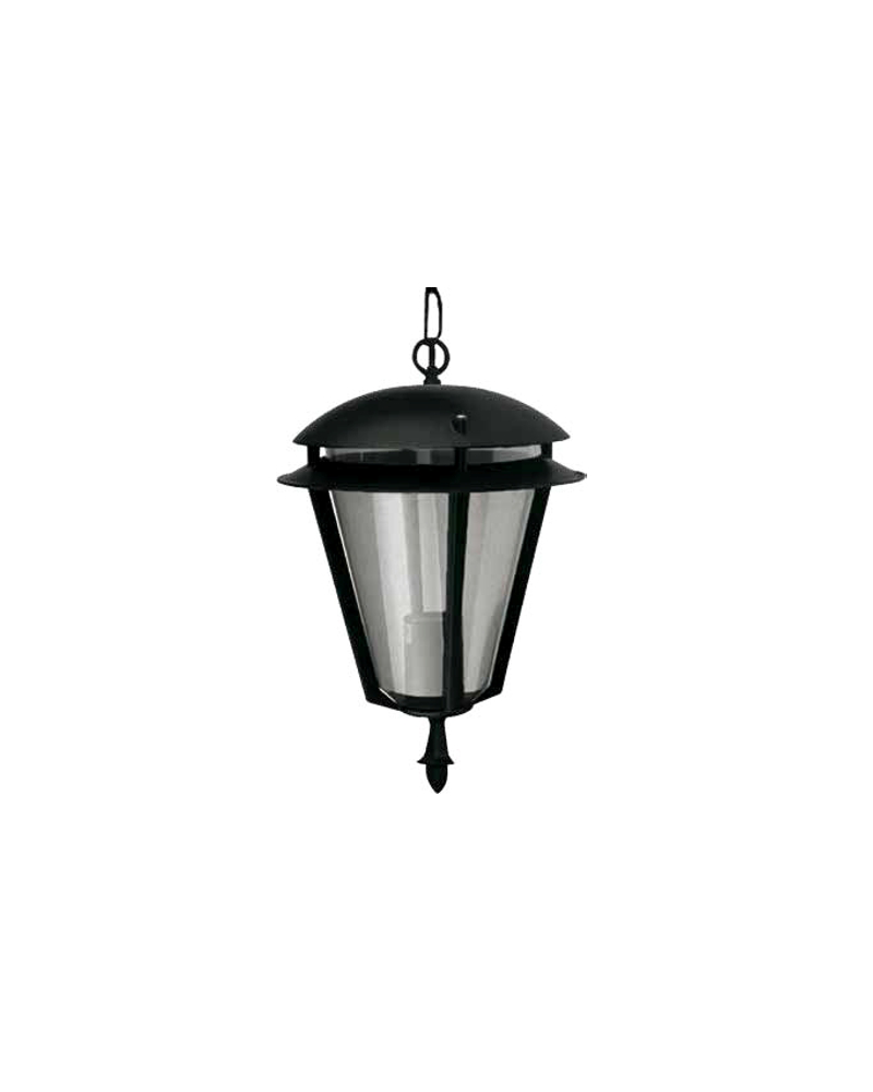Outdoor hanging lantern 100W E27 black aluminum