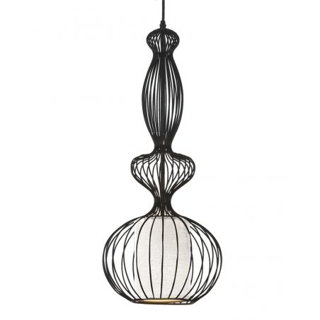 Black grille ceiling lamp with a 77cm high lampshade