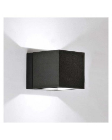 Wall light lower or upper light 8cm aluminum cube LED 7W 2700K 665Lm