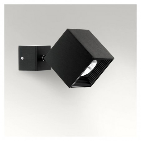 Wall light 8x17.4cm extruded aluminum cube shape GU10 10W dimmable and oscillating